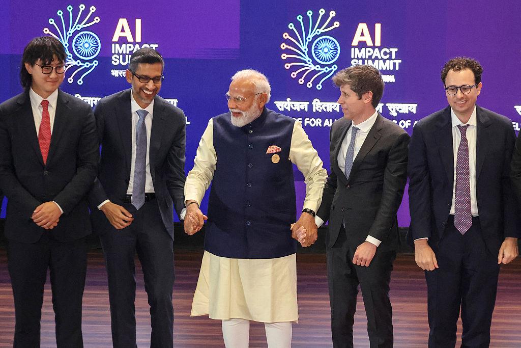 Global tech leaders at the India AI Summit panel discussion