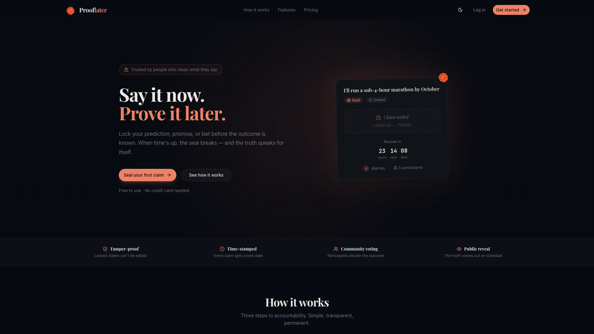 Prooflater - Lock in your claims, face the truth
